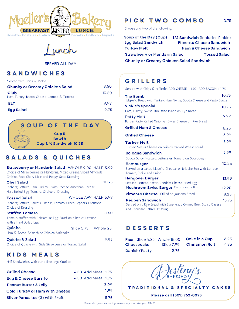 Menu Mueller's Bistro & Bakery-1
