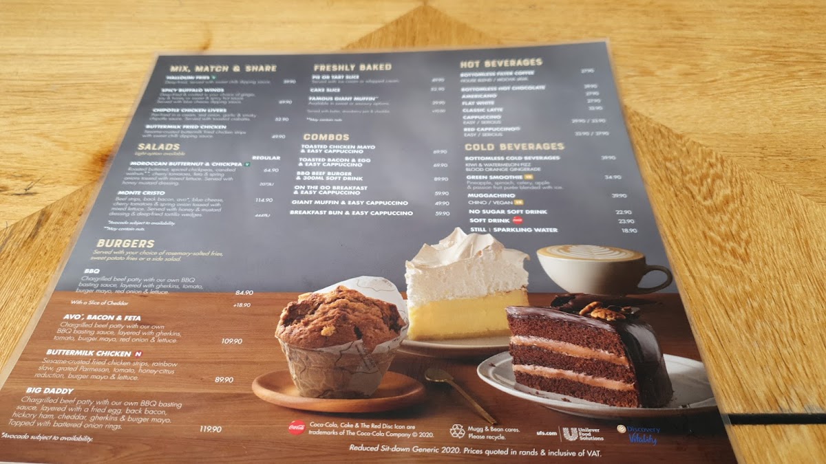 Menu Mugg & Bean Broadacres-2