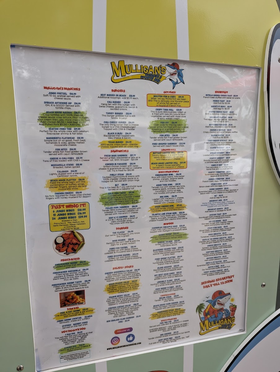 Menu Mulligan's Beach House Bar & Grill Jensen Beach-10