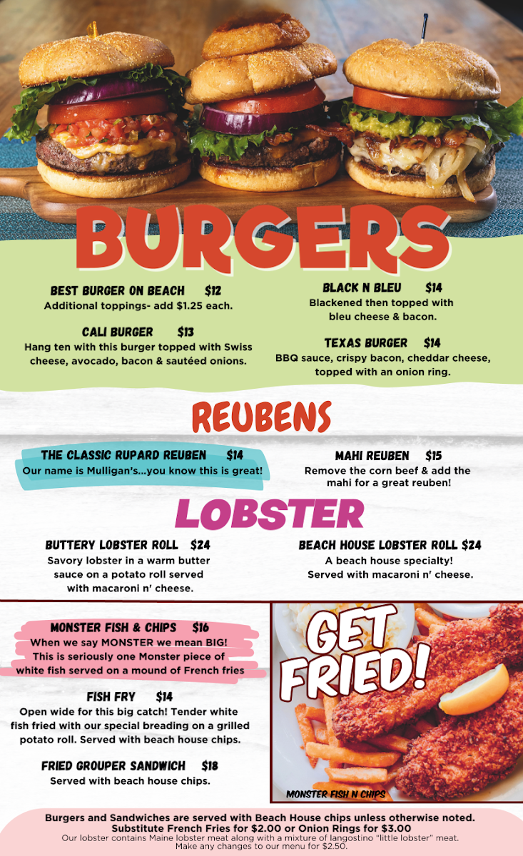 Menu Mulligan's Beach House Bar & Grill Jensen Beach-2