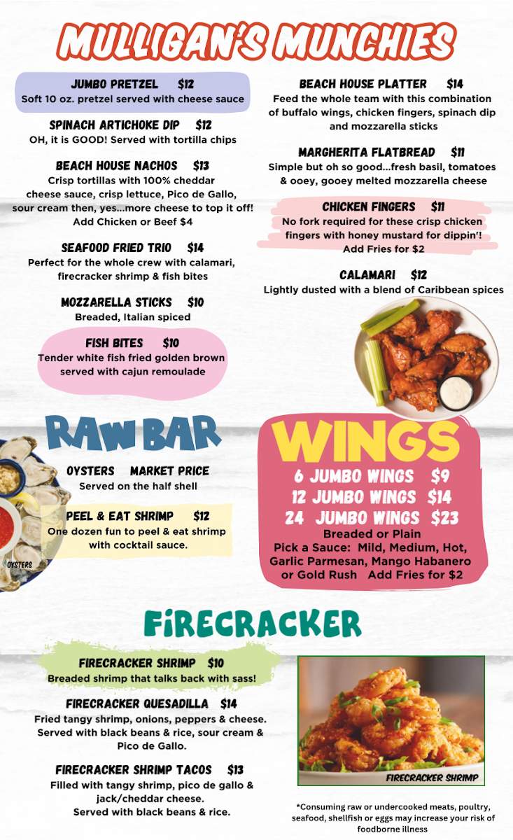 Menu Mulligan's Beach House Bar & Grill Jensen Beach-4