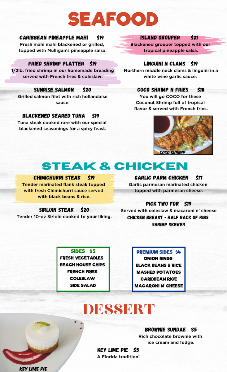 Menu Mulligan's Beach House Bar & Grill Jensen Beach-6