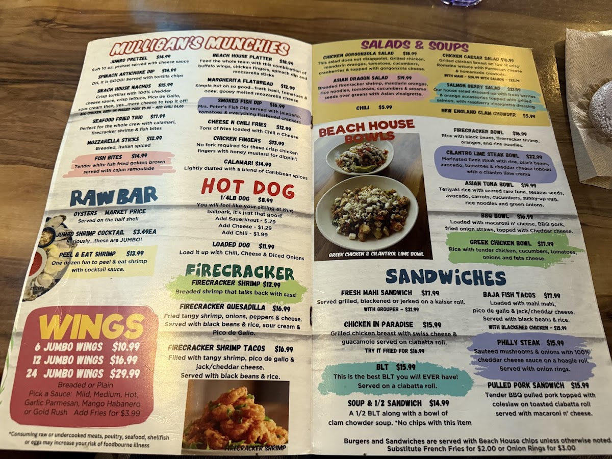Menu Mulligan's Beach House Bar & Grill Jensen Beach-7