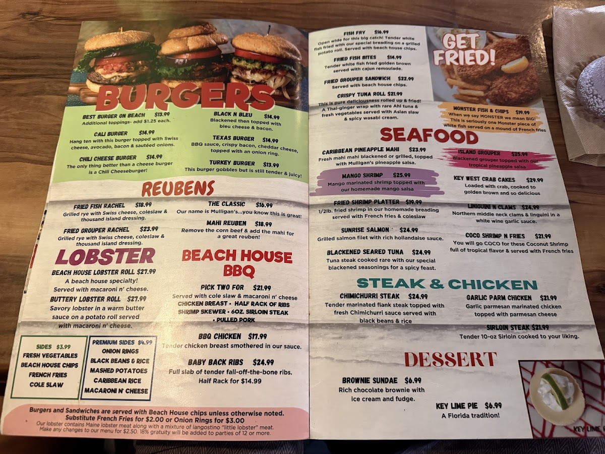 Menu Mulligan's Beach House Bar & Grill Jensen Beach-8