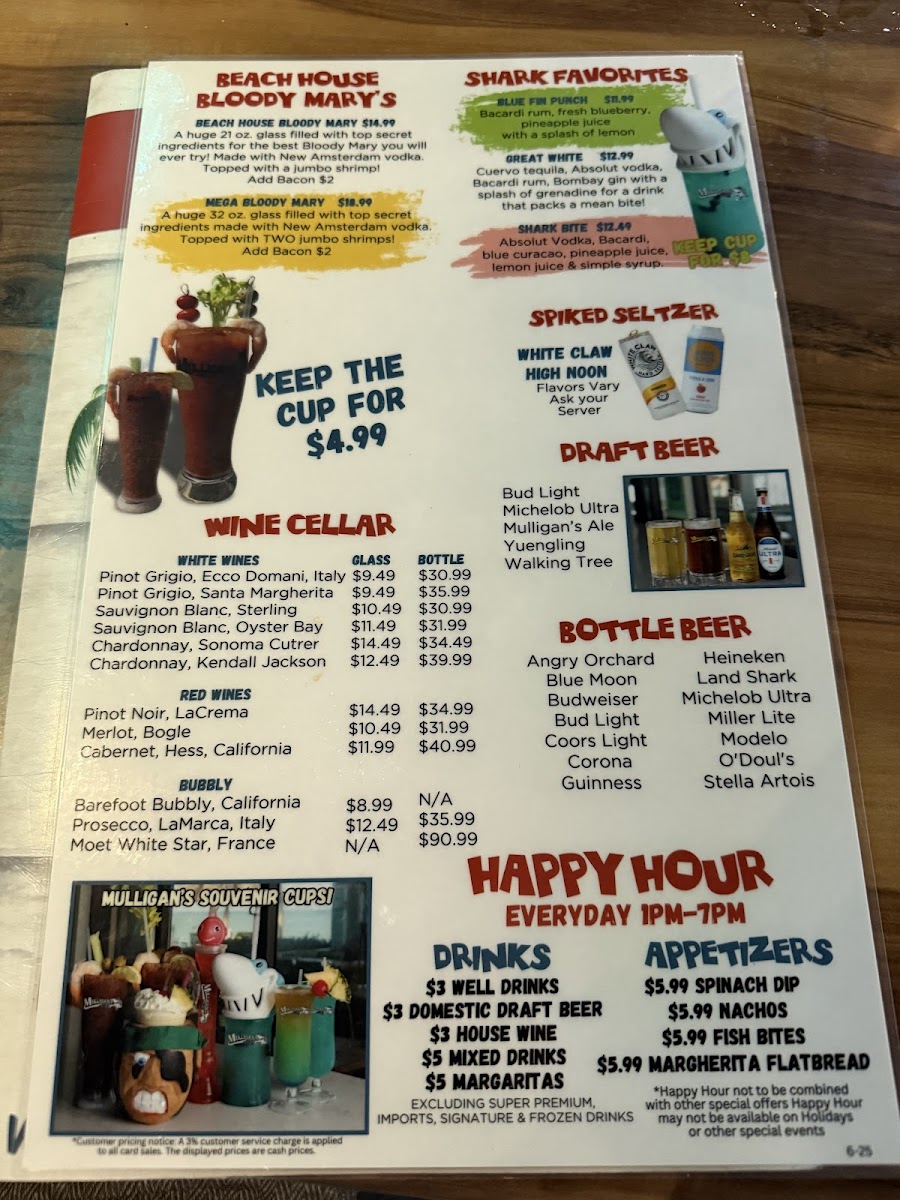 Menu Mulligan's Beach House Bar & Grill Jensen Beach-9