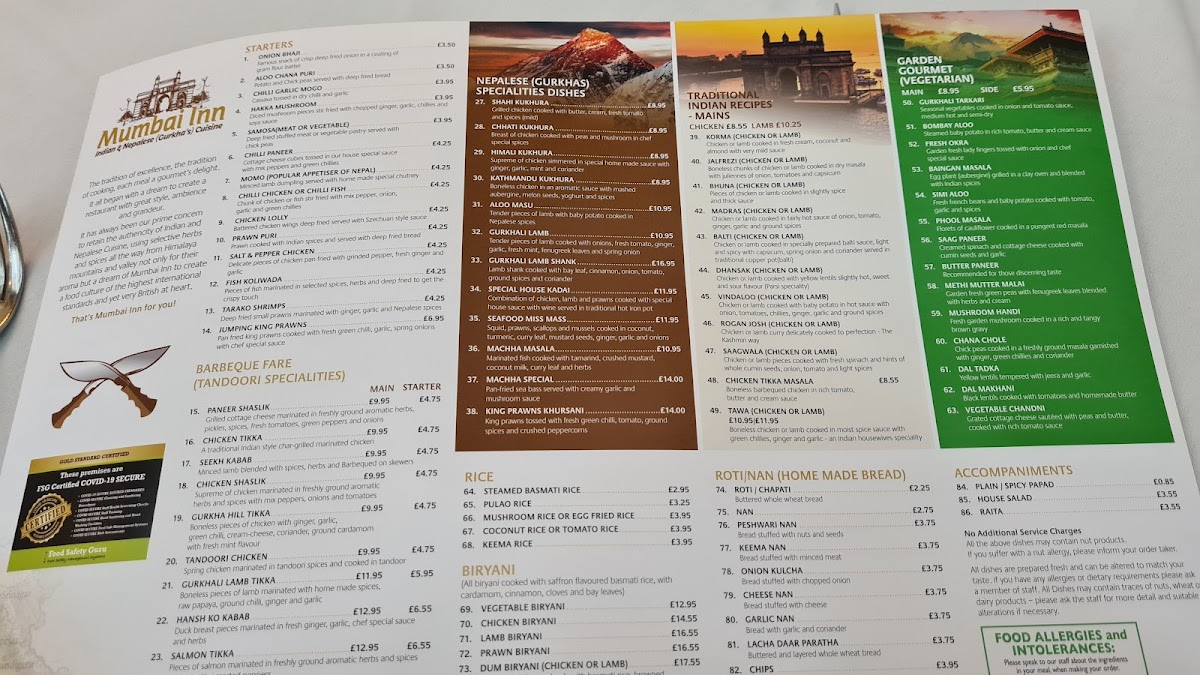 Menu Mumbai Inn-1
