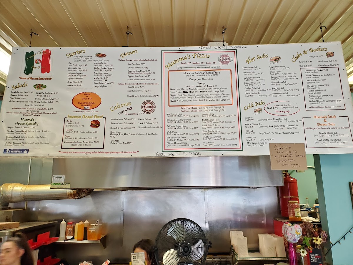 Menu Mumma Christy's Pizzas & Subs-1