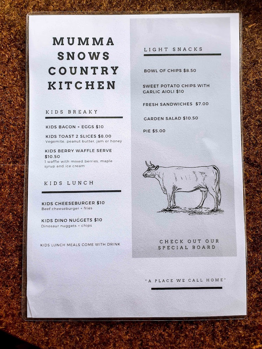 Menu Mumma Snow's Country Kitchen-2
