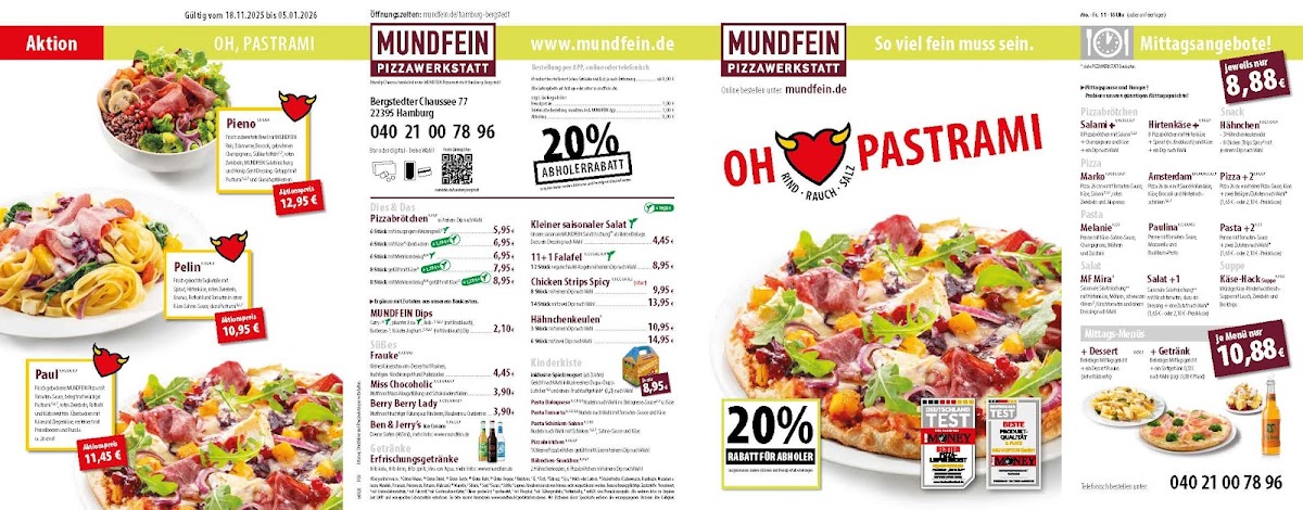 Menu Mundfein Pizzawerkstatt Hamburg-Bergstedt-2