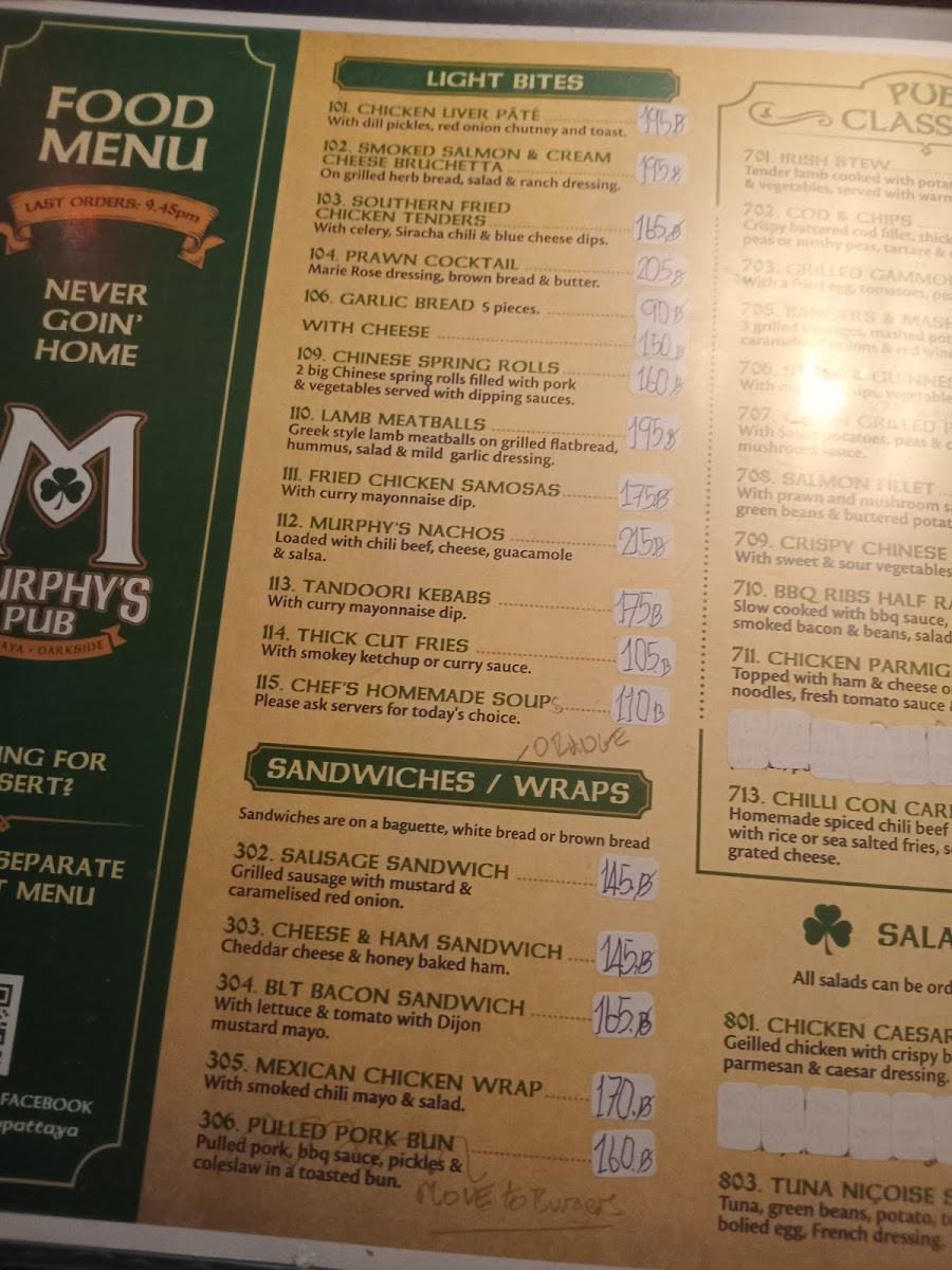 Menu Murphy's Irish Restaurant +Bar-4