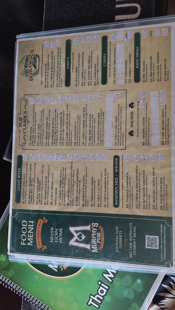 Menu Murphy's Irish Restaurant +Bar-7