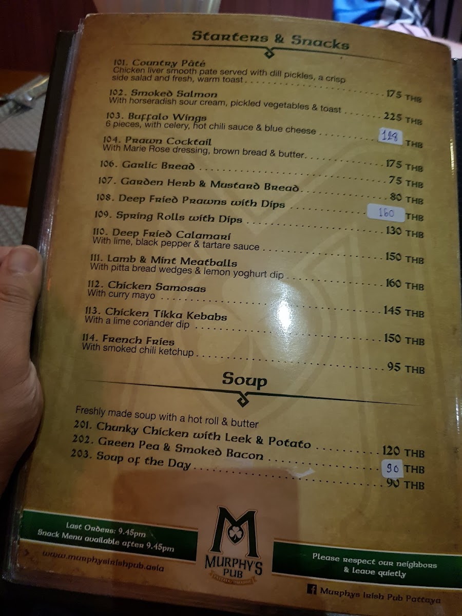 Menu Murphy's Irish Restaurant +Bar-8