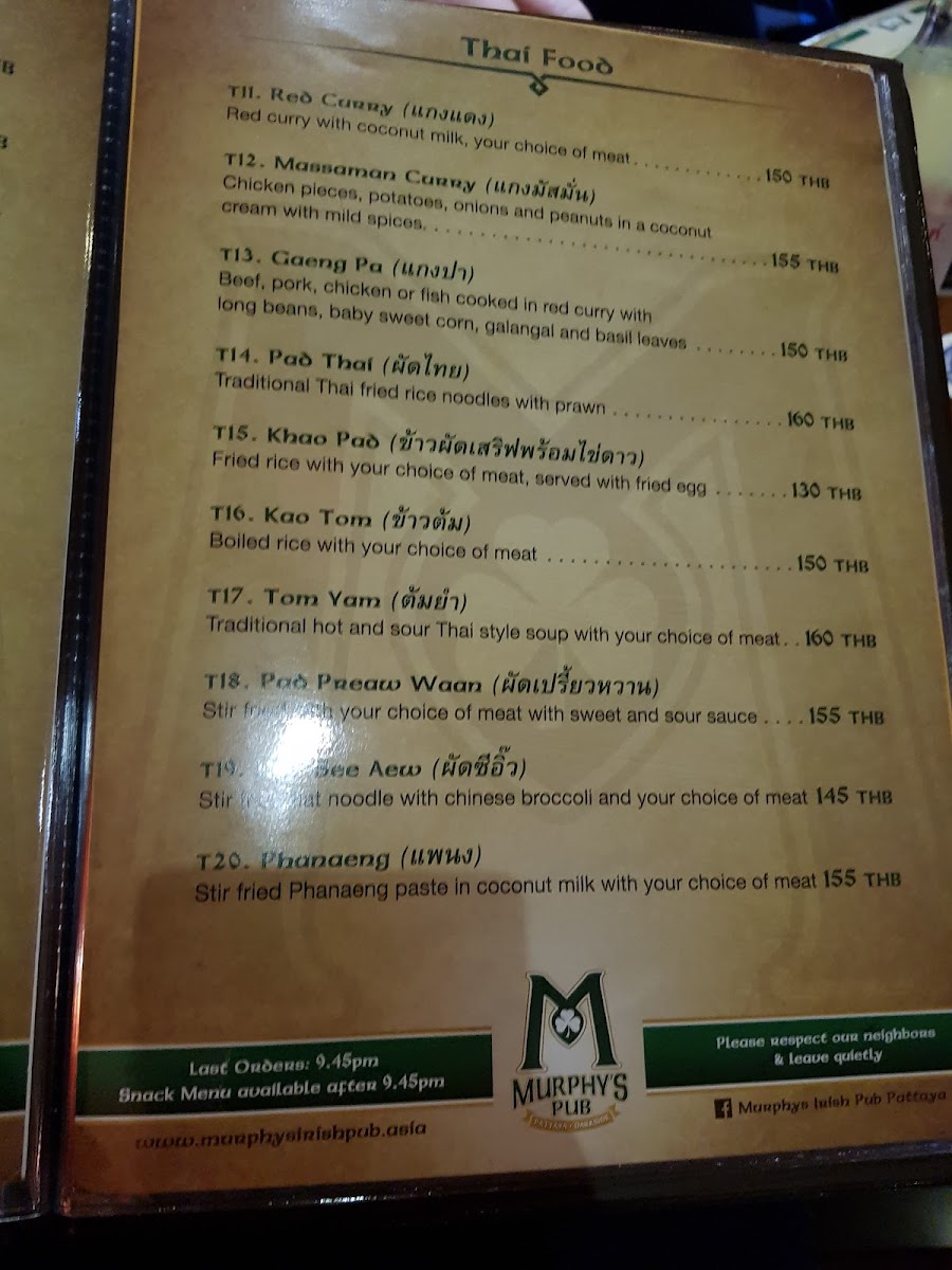 Menu Murphy's Irish Restaurant +Bar-9