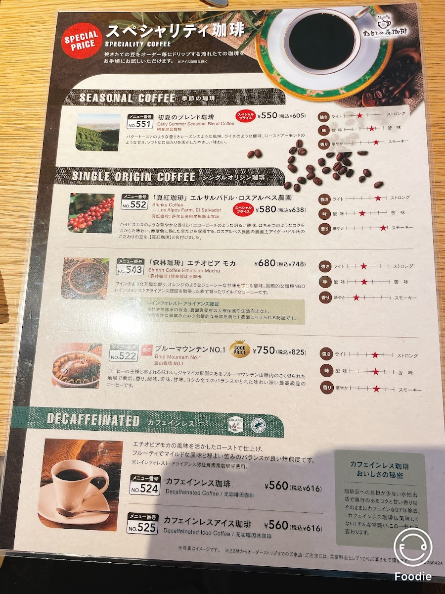 Menu Musashi No Mori Coffee Nagano Wakasato-10