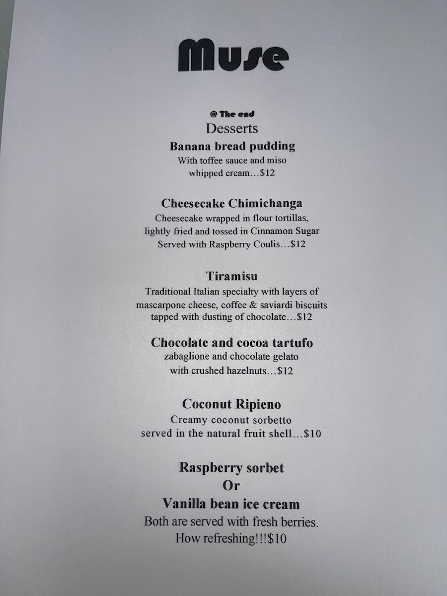 Menu Muse @ The End-8
