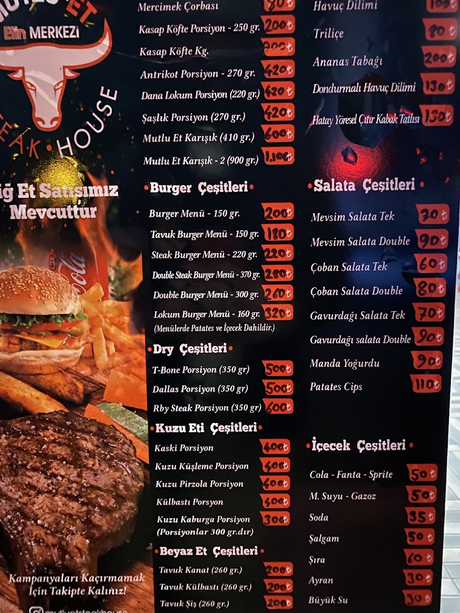 Menu Mutlu Et Steakhouse Derince-7
