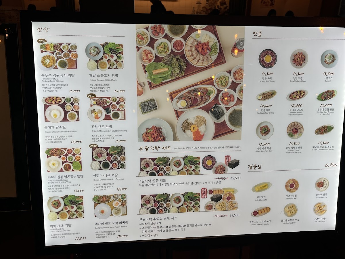 Menu Muwol Table, Gangnam Express Terminal-3