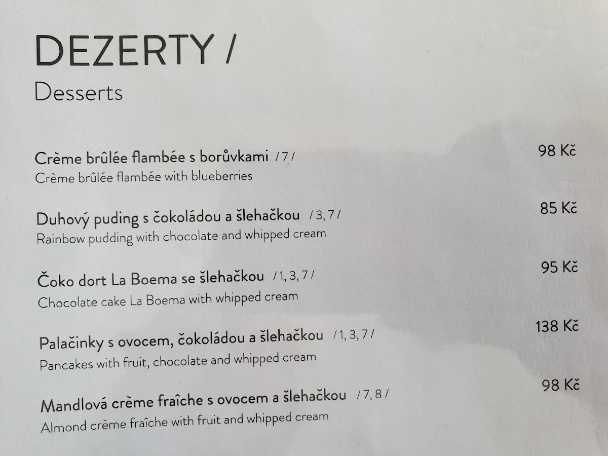 Menu Múzická Kavárna A Restaurace La Boema Radnice-2