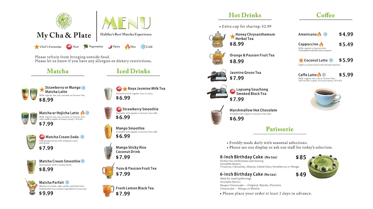 Menu My Cha & Plate-1