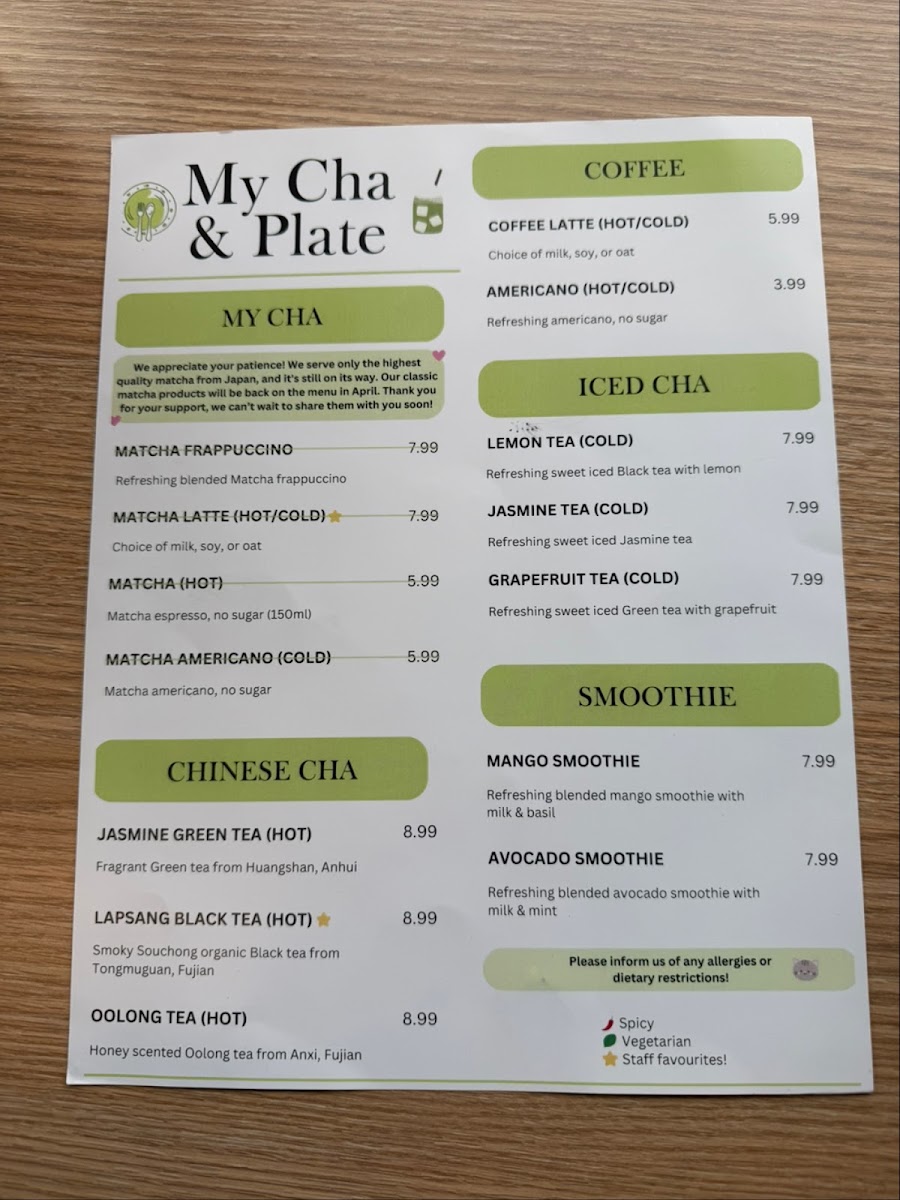 Menu My Cha & Plate-8