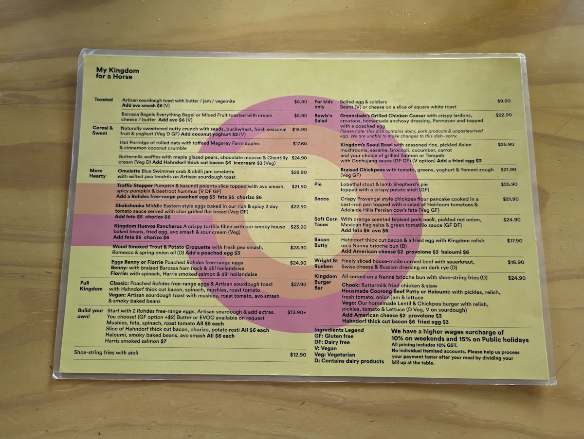 Menu My Kingdom For A Horse-2