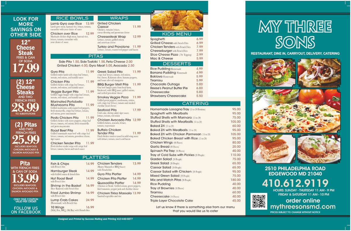 Menu My Three Sons-2
