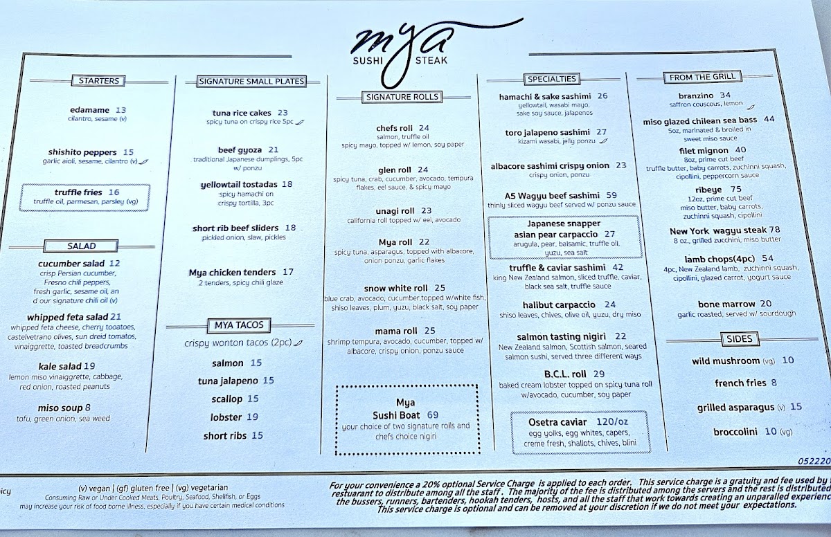 Menu Mya Rooftop Restaurant, The Glenmark Hotel-1