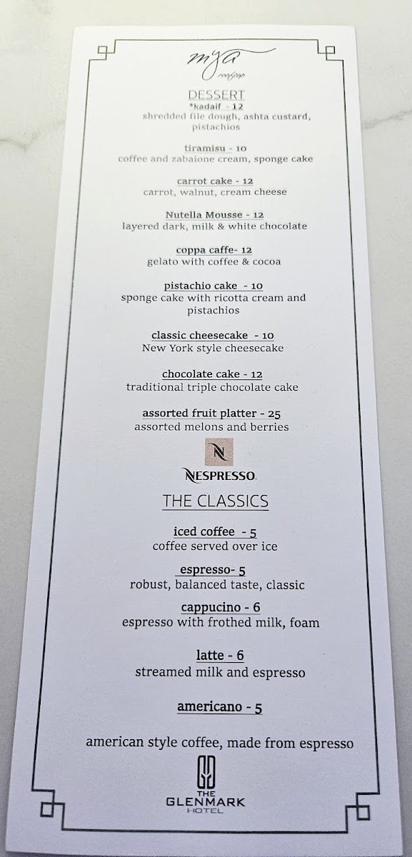 Menu Mya Rooftop Restaurant, The Glenmark Hotel-2