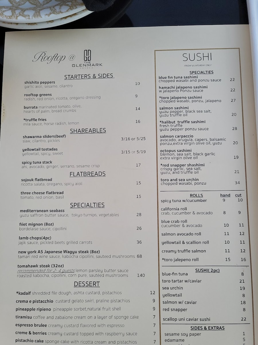 Menu Mya Rooftop Restaurant, The Glenmark Hotel-6