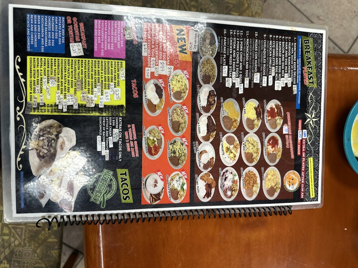 Menu Mya's Tex-Mex Cafe-1