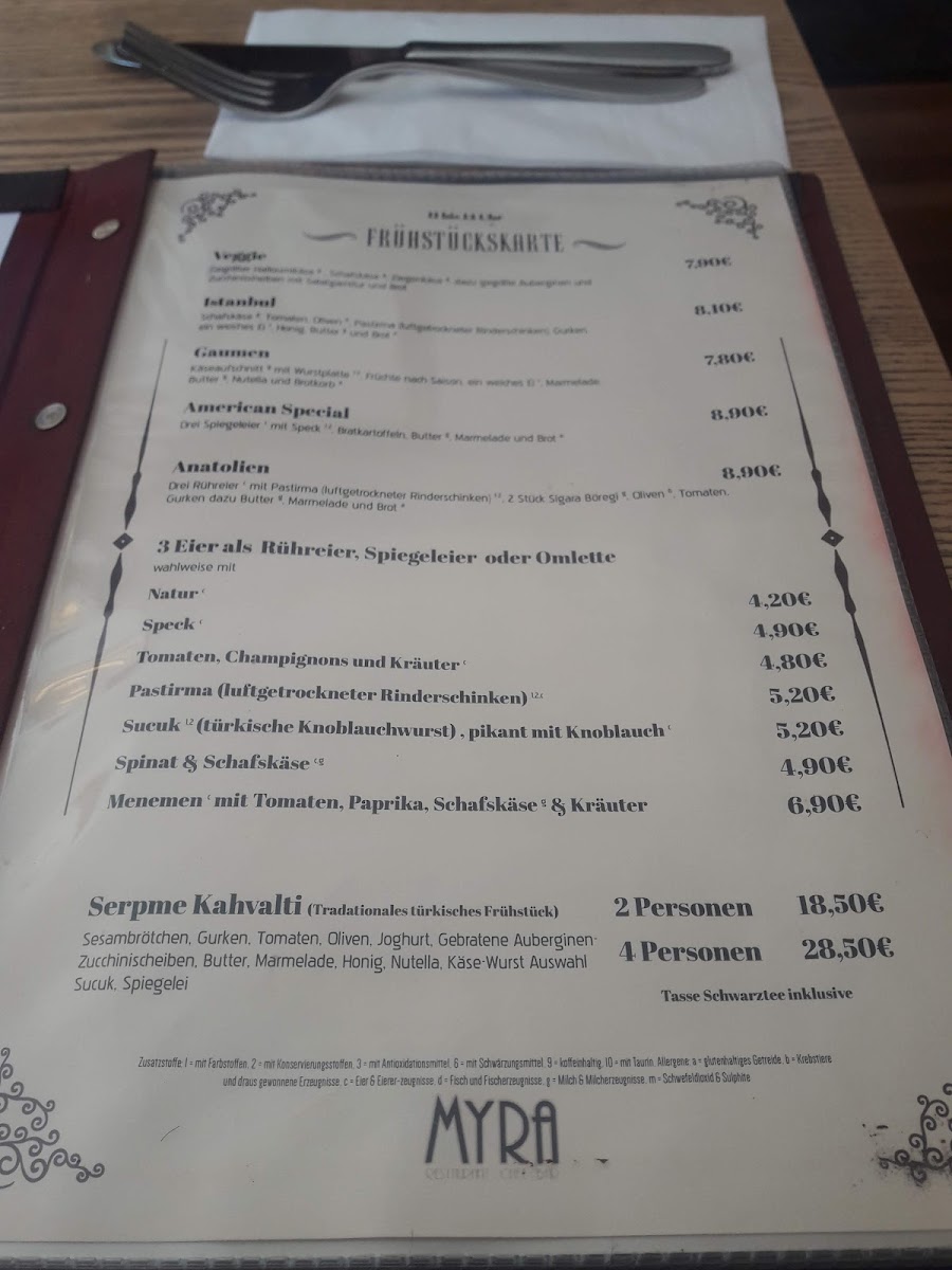 Menu Myra Ffb-1