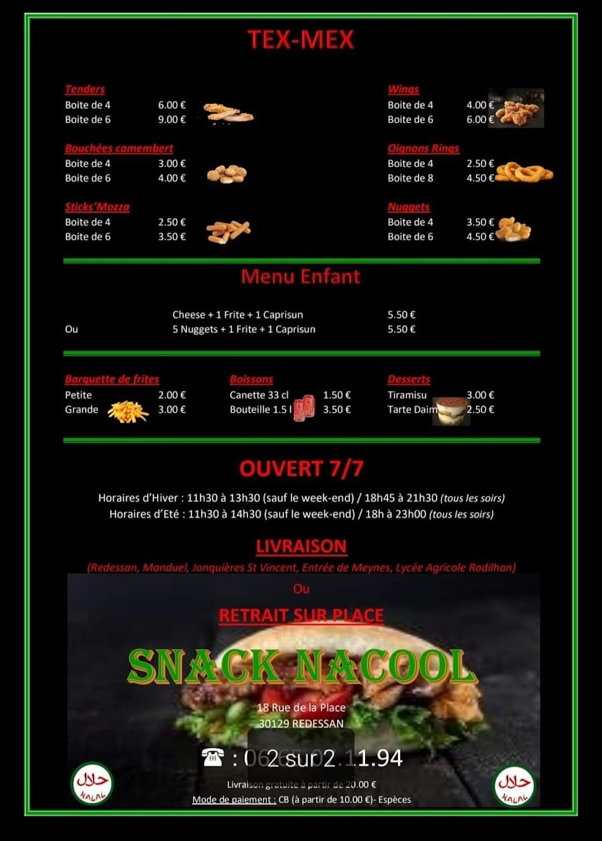 Menu Nacool-2