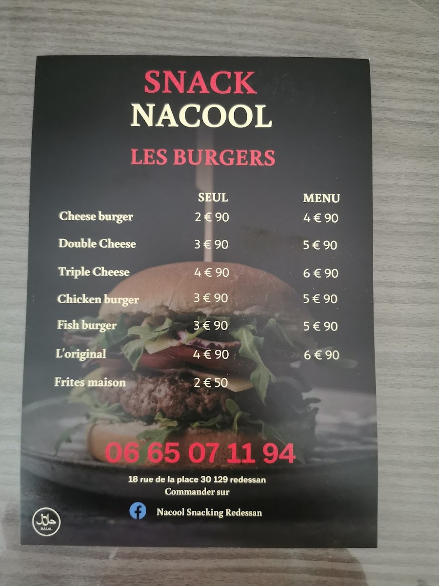 Menu Nacool-3