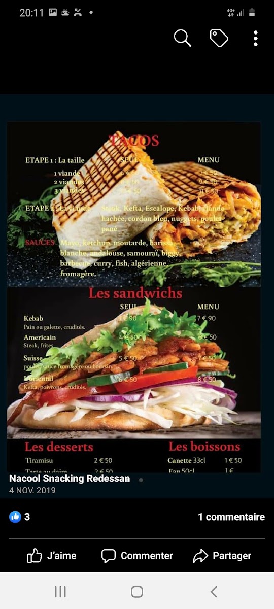 Menu Nacool-4