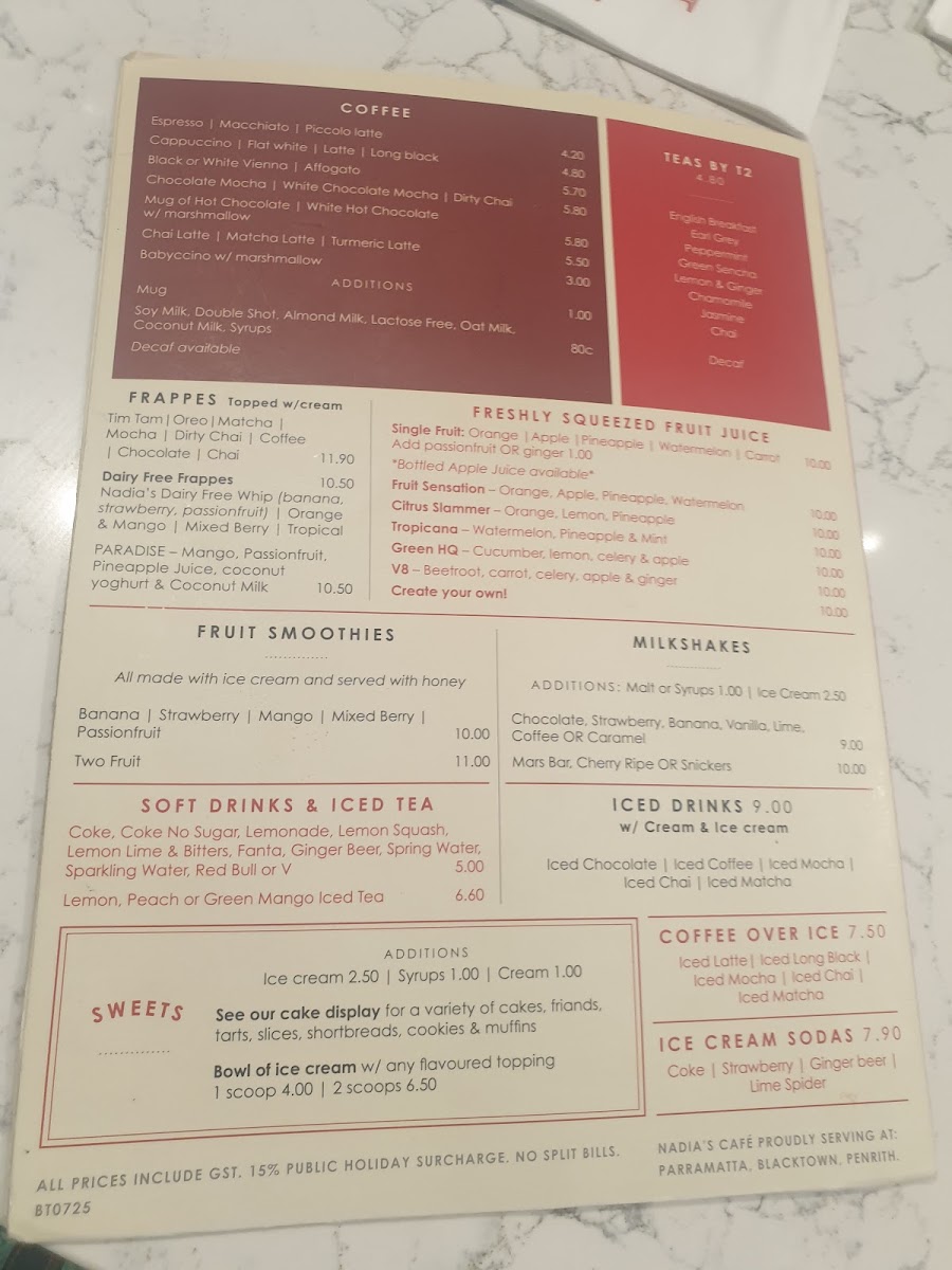 Menu Nadia’S Cafe Blacktown-1