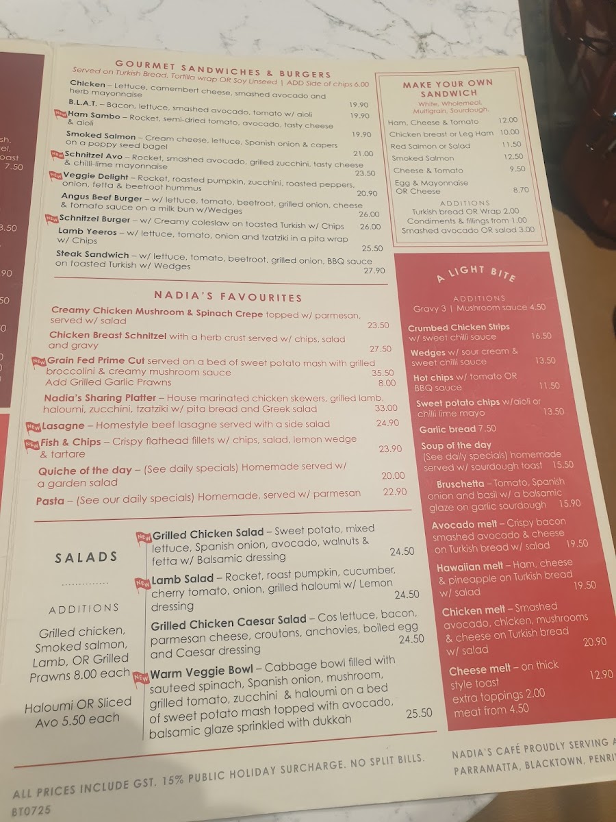 Menu Nadia’S Cafe Blacktown-4