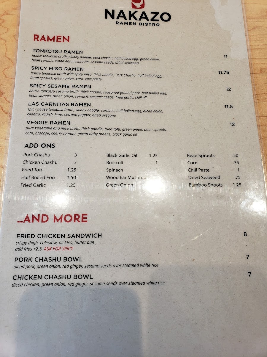 Menu Nakazo Ramen Bistro-7