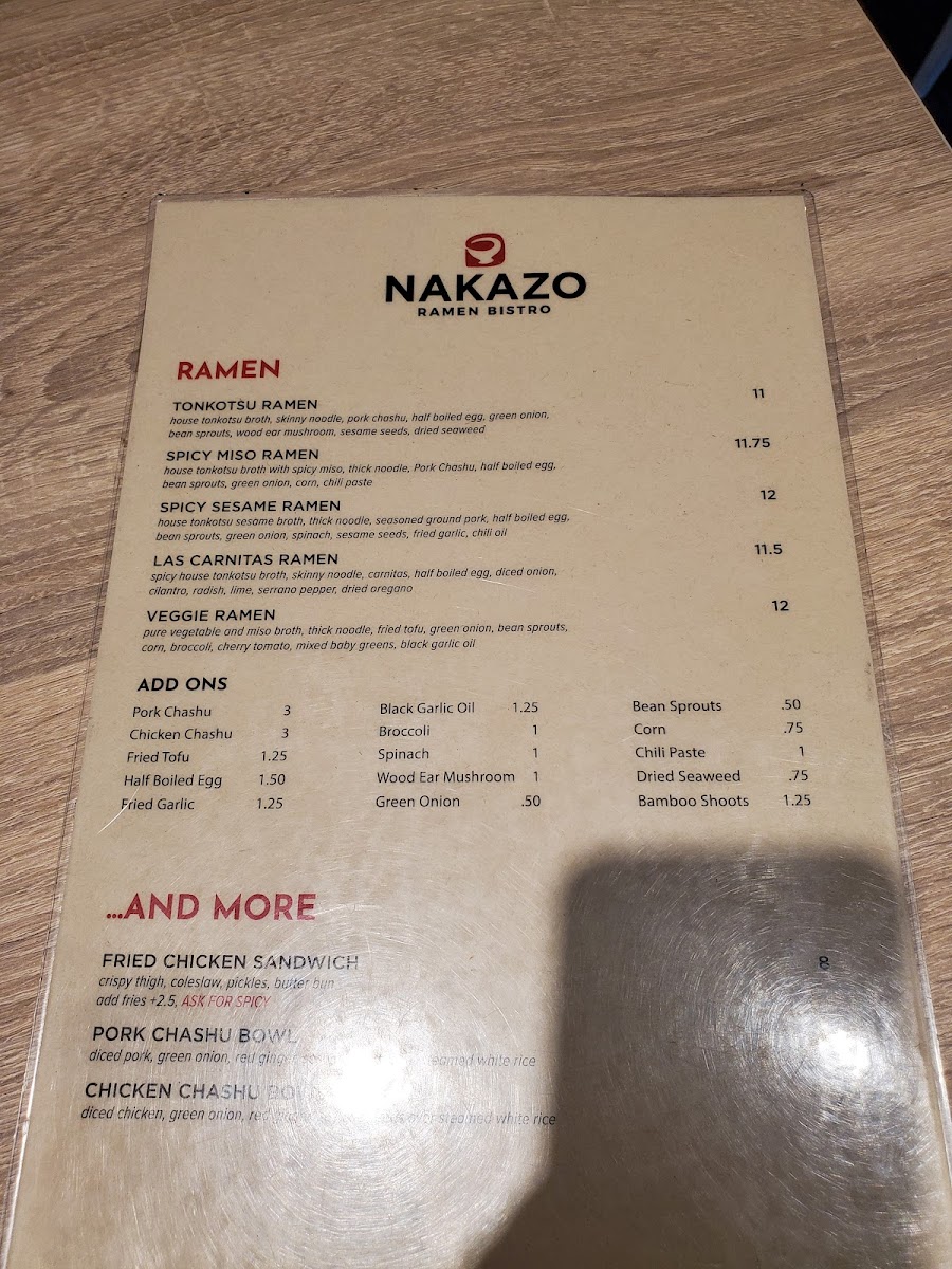 Menu Nakazo Ramen Bistro-8