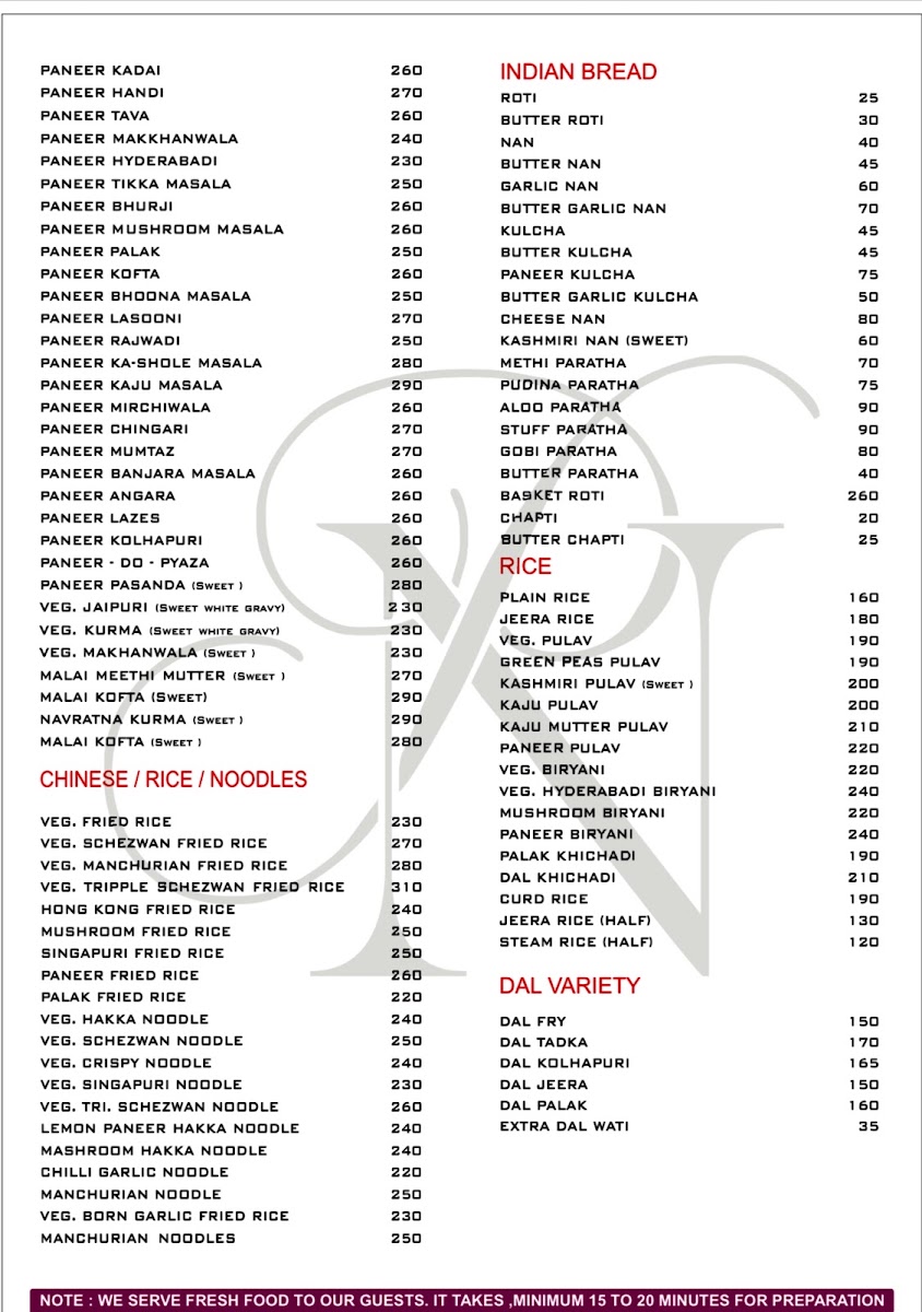 Menu Nakshatra Pure Veg Family Restaurant-10