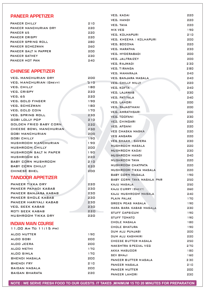 Menu Nakshatra Pure Veg Family Restaurant-3