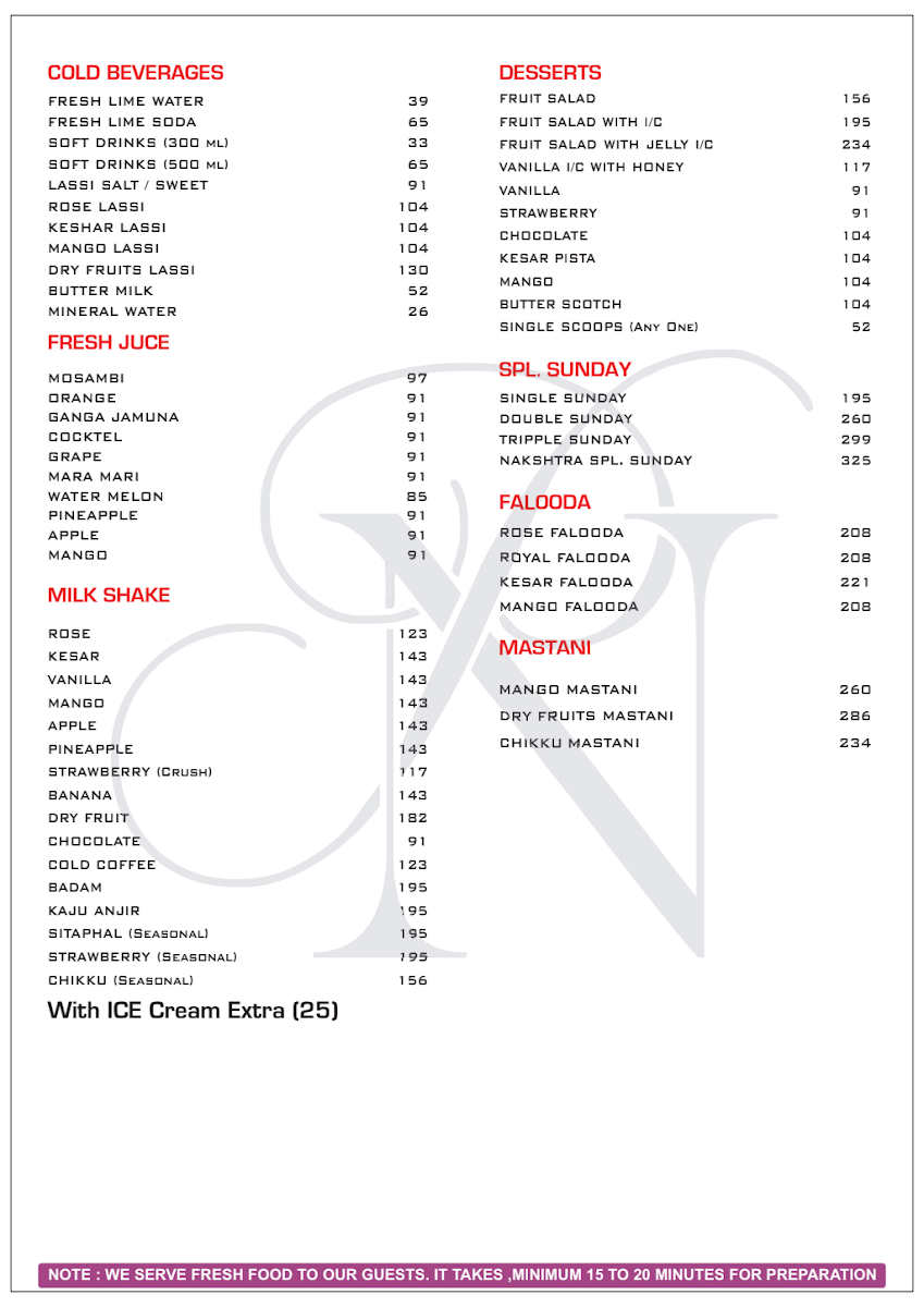 Menu Nakshatra Pure Veg Family Restaurant-4
