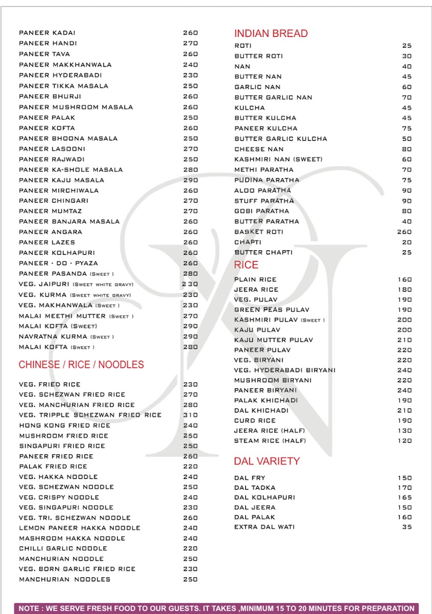 Menu Nakshatra Pure Veg Family Restaurant-6