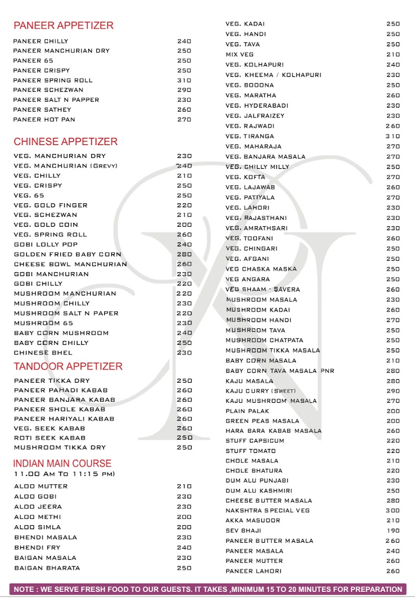 Menu Nakshatra Pure Veg Family Restaurant-7