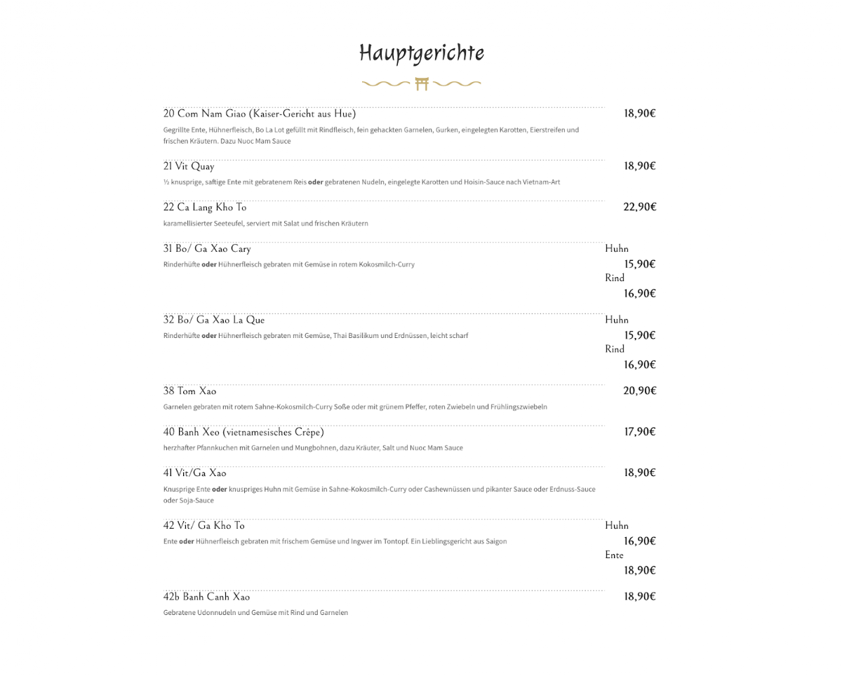 Menu Nam Giao 31-3