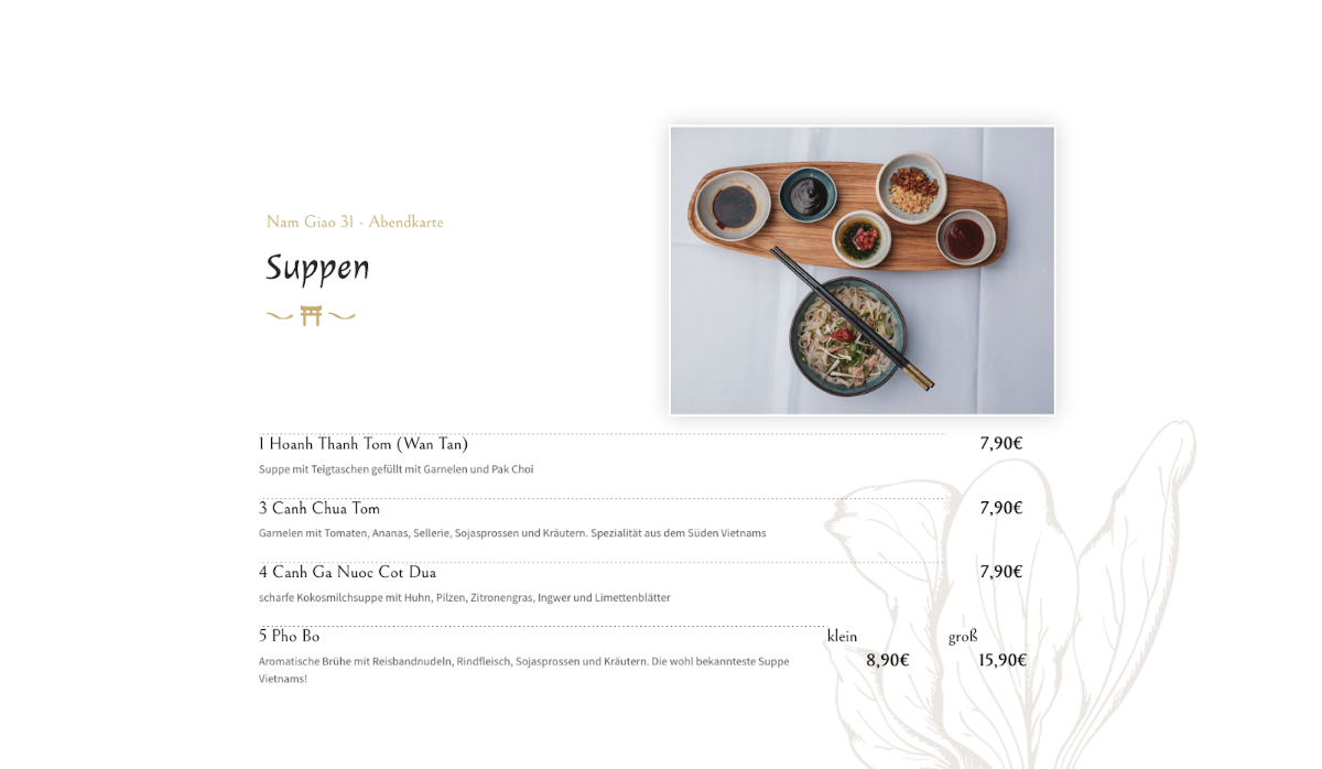 Menu Nam Giao 31-9