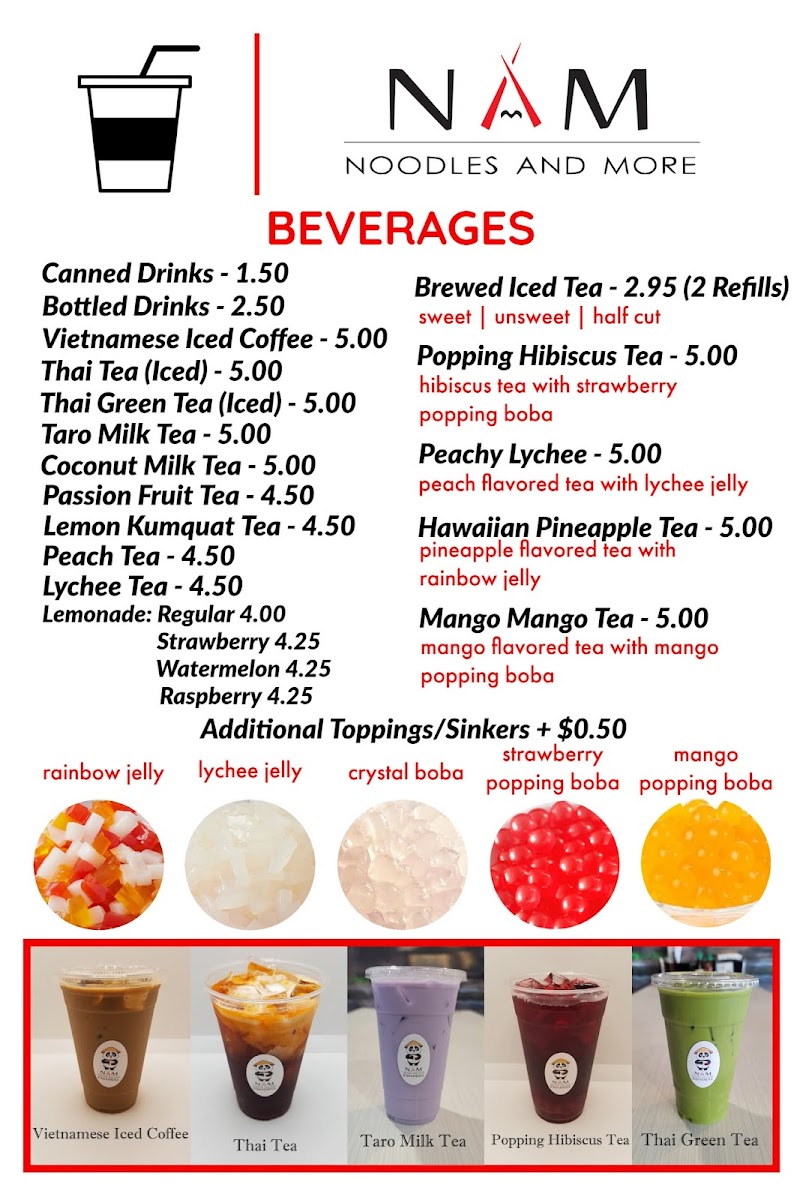 Menu Nam Noodles And More Pasadena-4