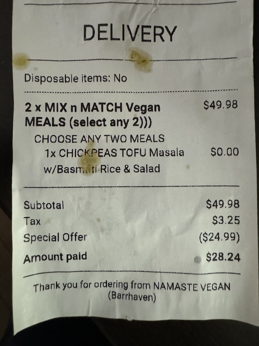 Menu Namaste Vegan, Ottawa-1