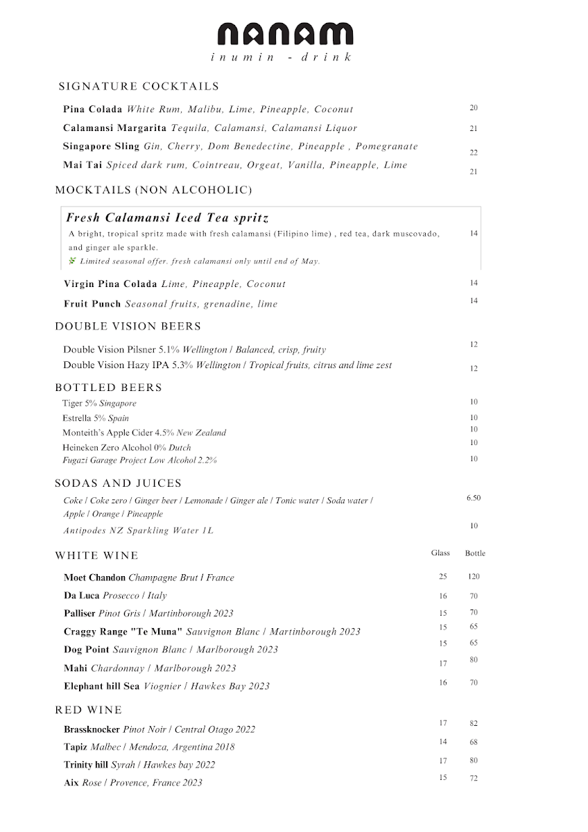 Menu Nanam Restaurant-1