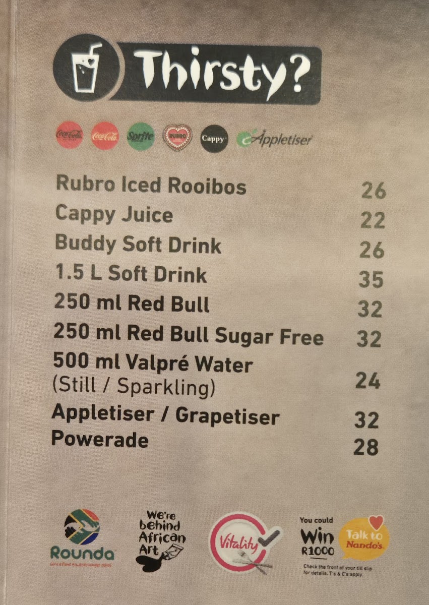 Menu Nando's Krugersdorp Drive Thru-7