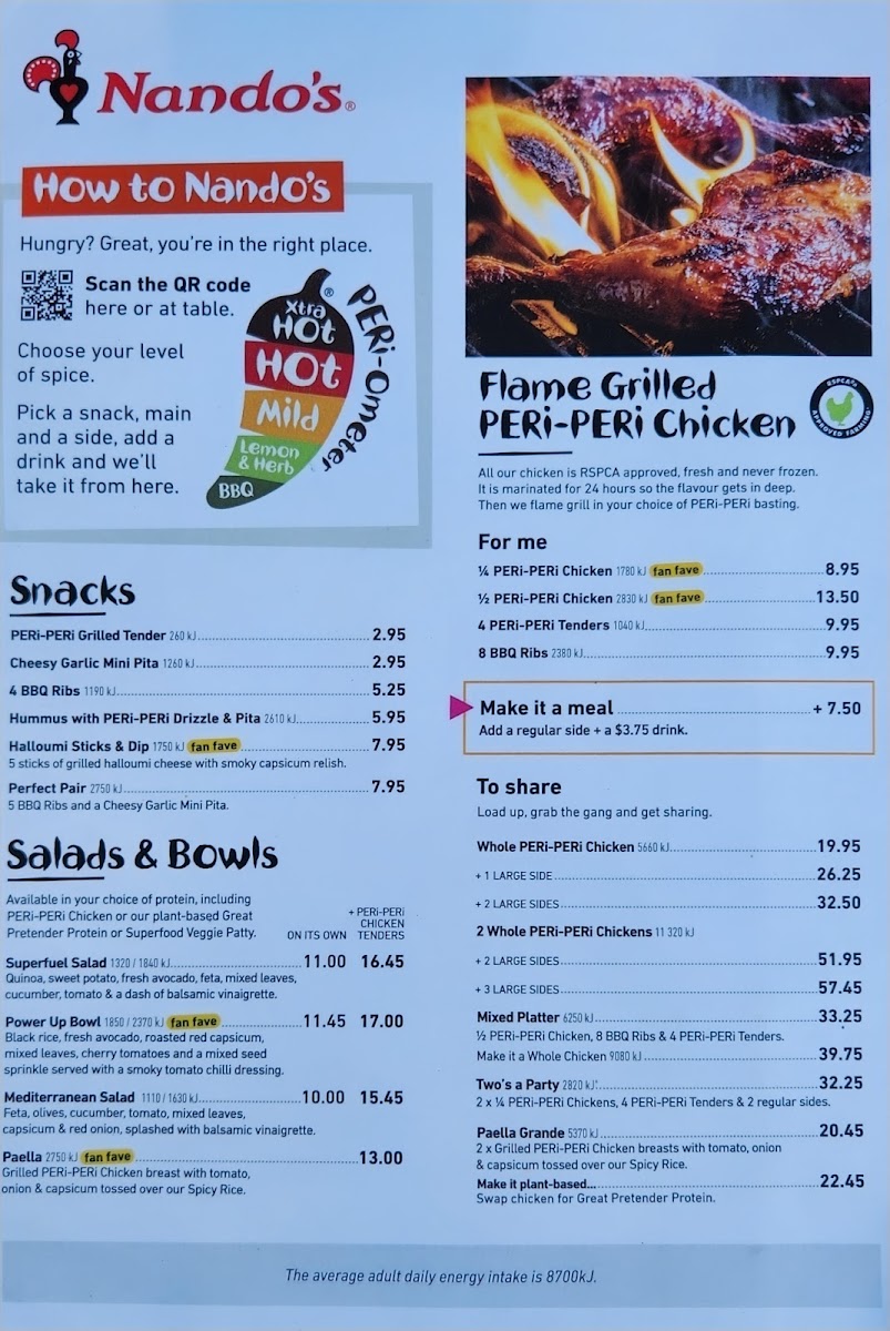 Menu Nando's Miranda Westfield-2